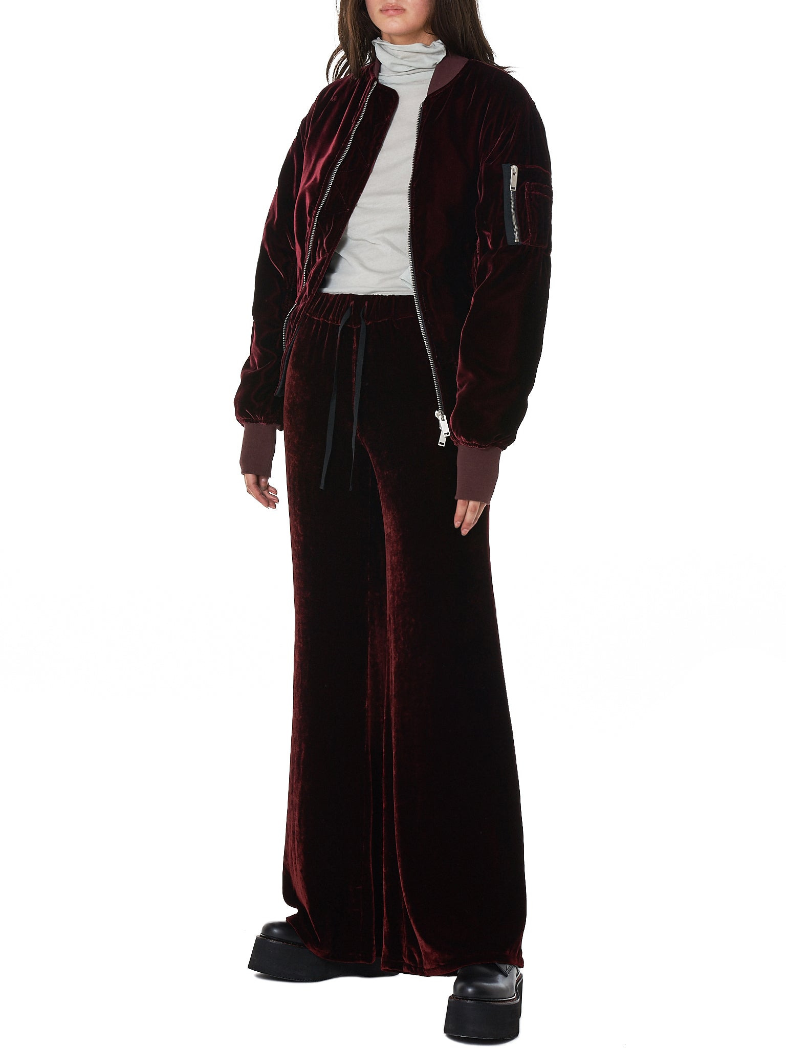Velvet Palazzo Trousers - 7