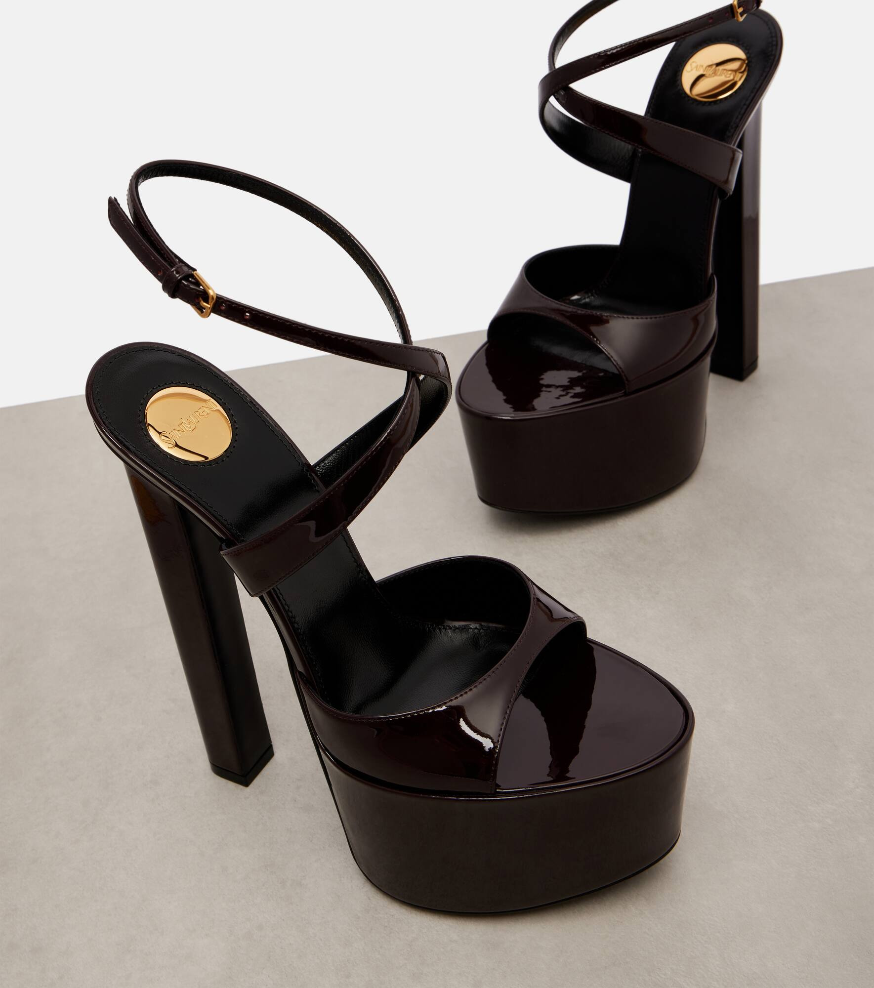 Rossy 160 patent leather platform sandals - 5