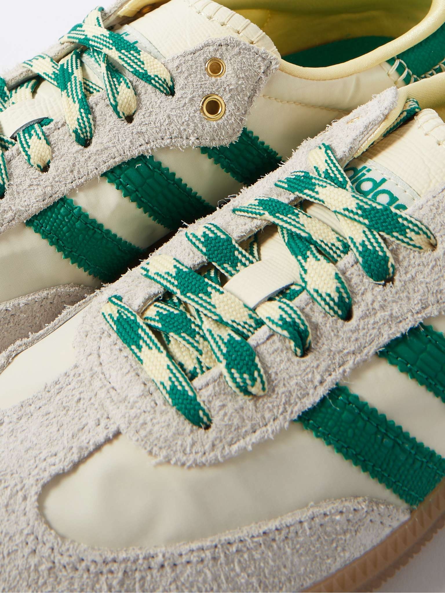 + Wales Bonner Samba Shell, Suede and Lizard-Effect Leather Sneakers - 6