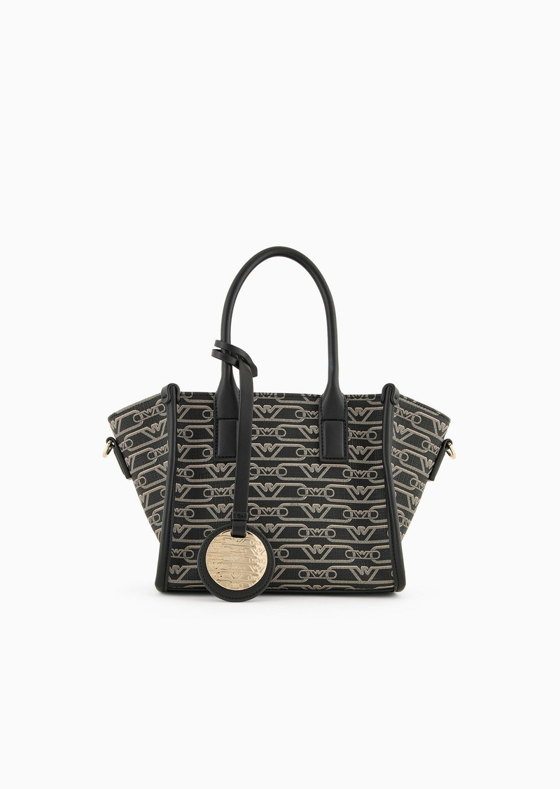 Small shopper bag with all-over monogram print 1