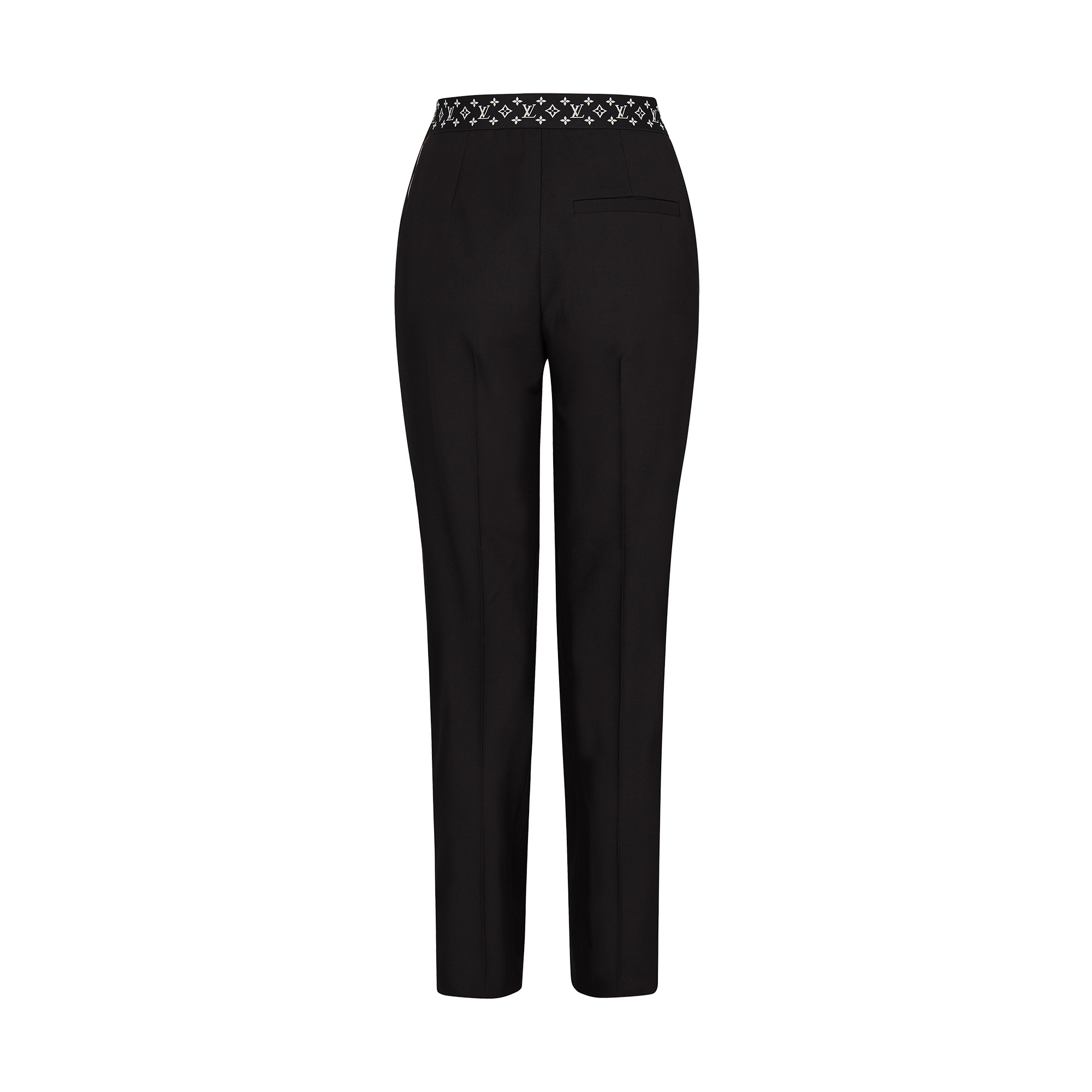 Straight Cut Pants With Monogram Elastic Belt - 3