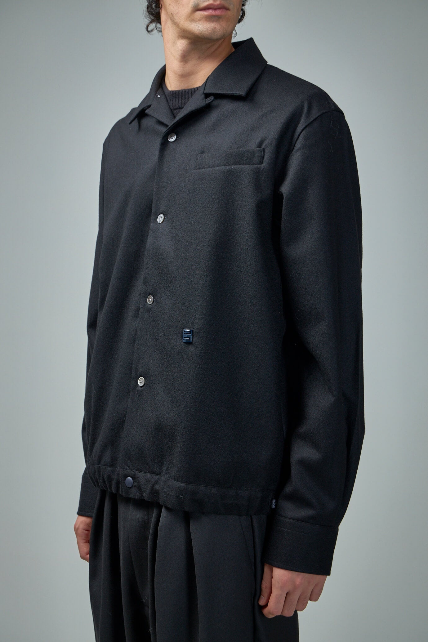 Overshirt in Wool Poplin with 4G Detail - 4