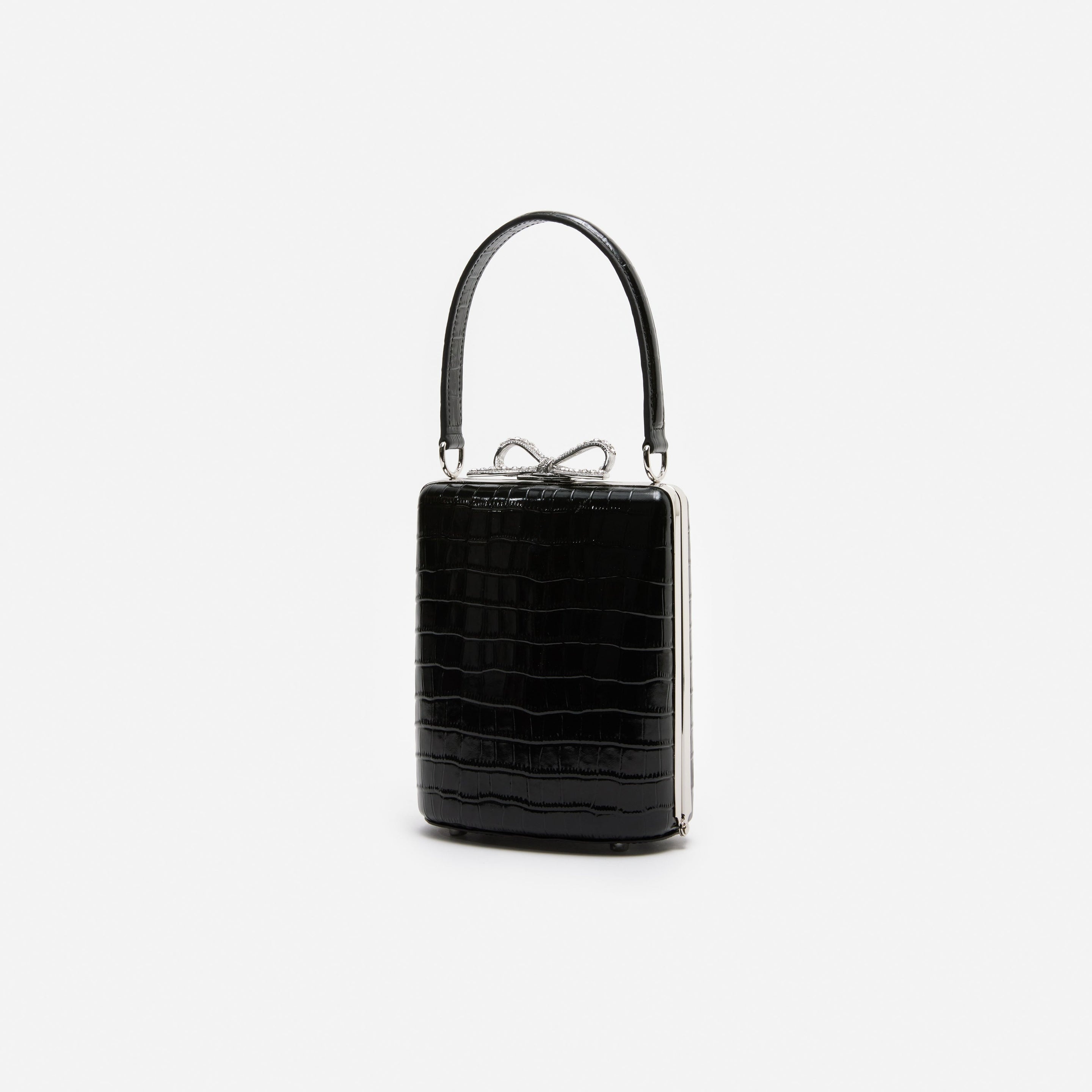 Black Croc Mini Bag - 2