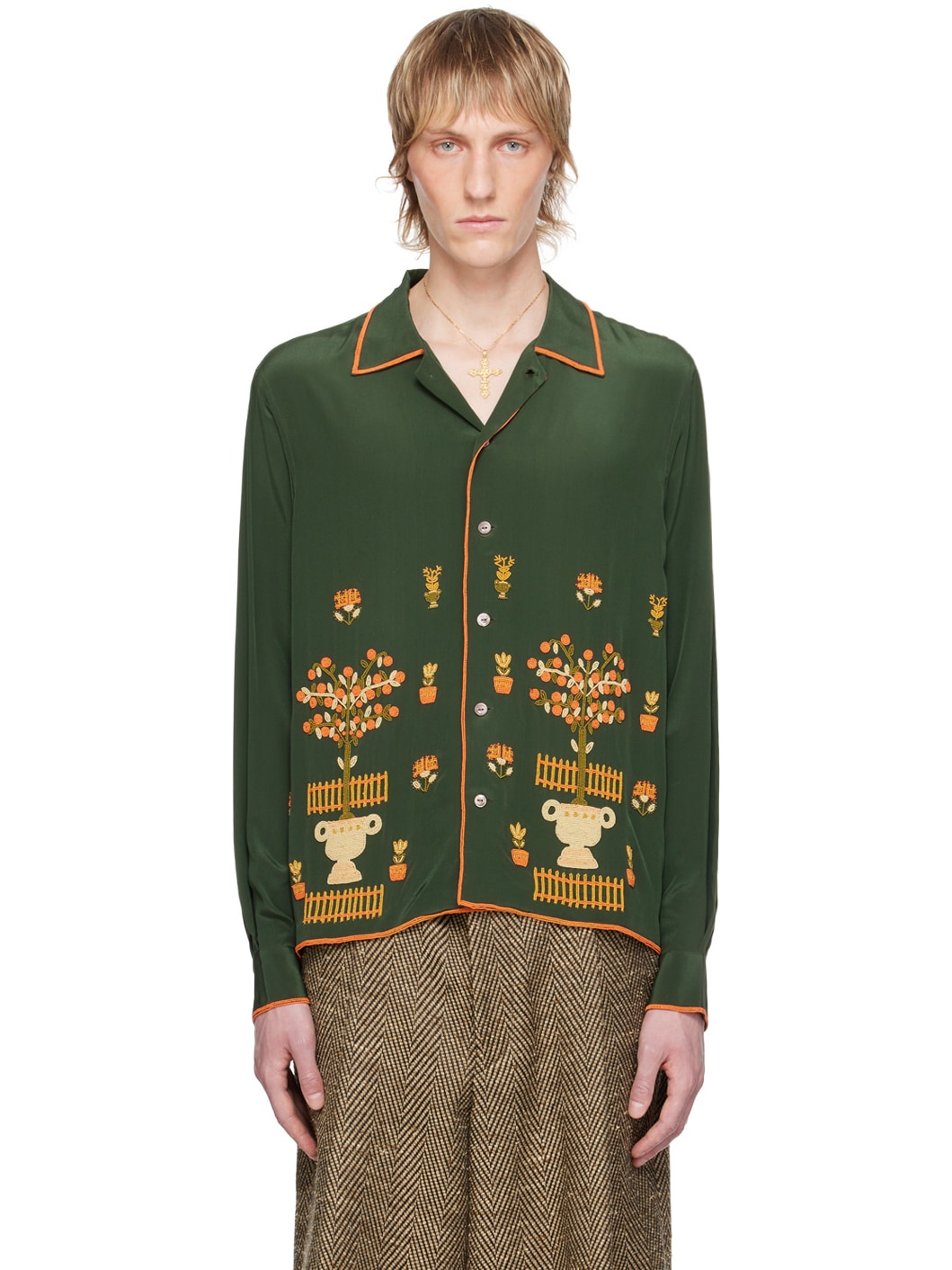 Green Beaded Paddock Sampler Shirt - 1