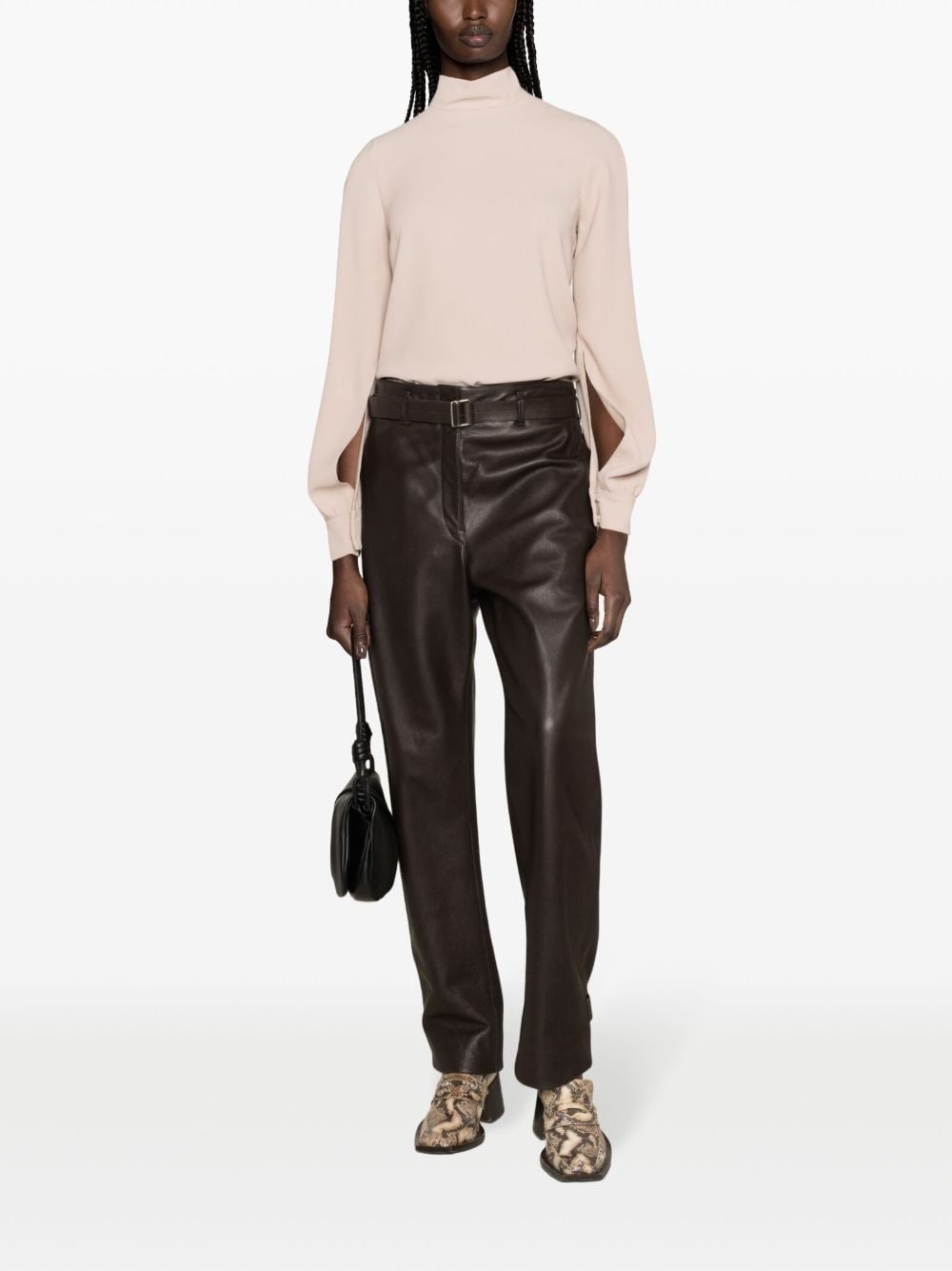 puff-sleeves crepe blouse - 2