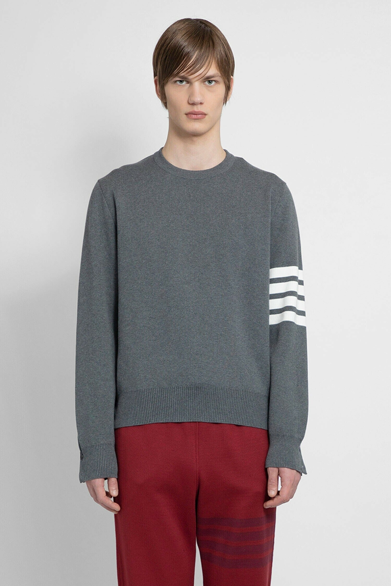 THOM BROWNE MAN GREY KNITWEAR - 1
