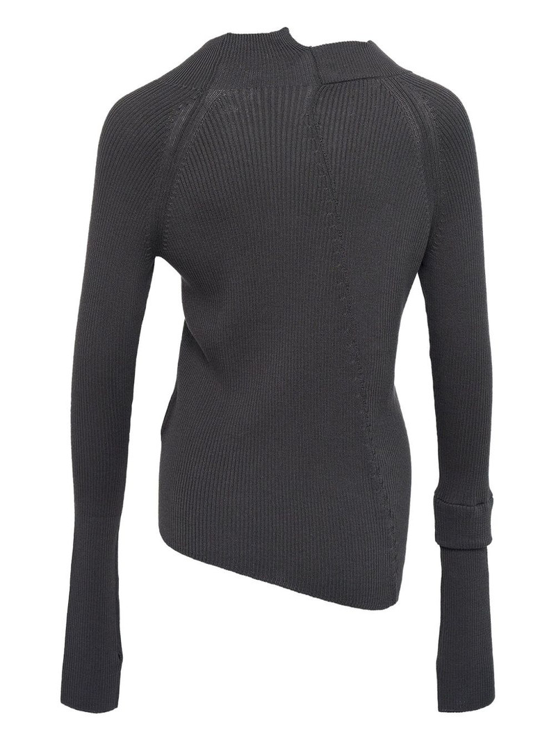 Y's asymmetric ribbed-knit cardigan outlook