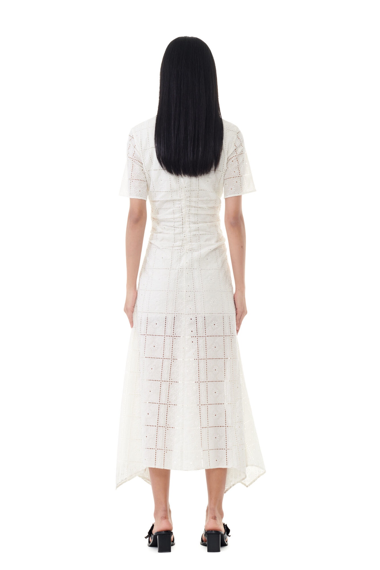 WHITE BRODERIE ANGLAISE LONG DRESS - 6