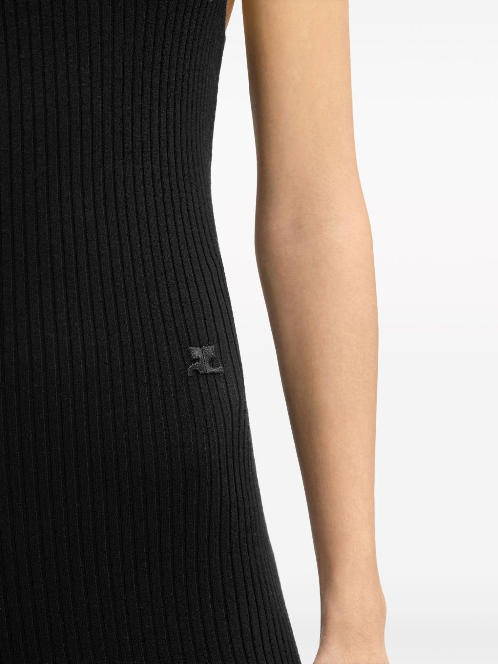 assymetric ribbed-knit long dress - 5
