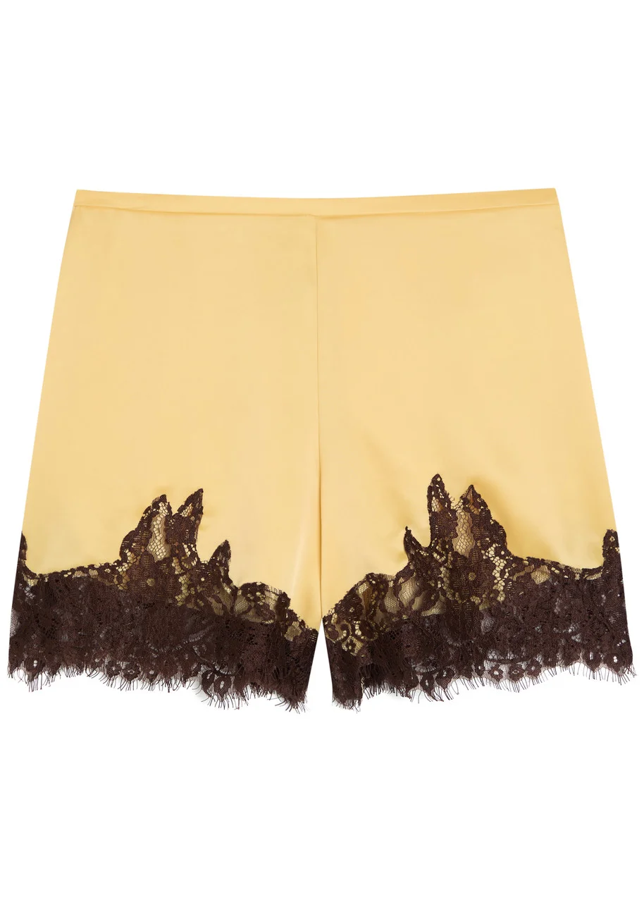 Reformation Fern Lace-trim Satin Shorts - 1