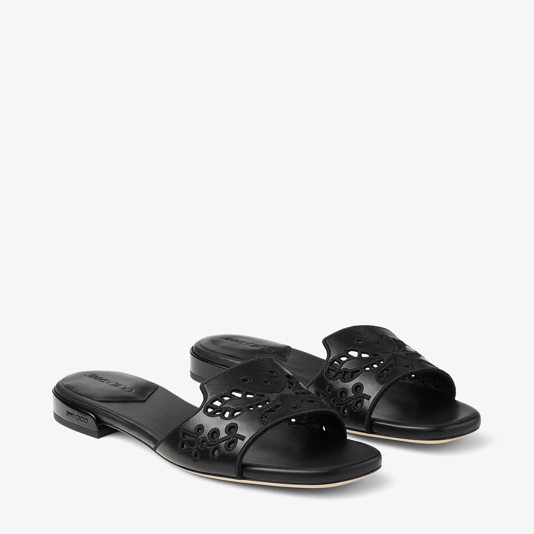 Ariane Flat
Black Nappa Leather Slide with Sangallo Embroidery - 3