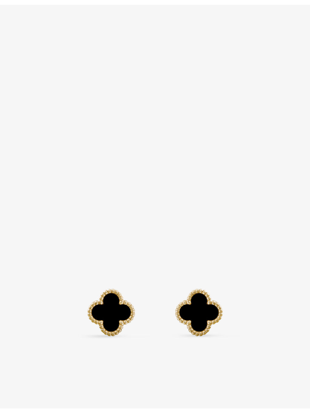 Sweet Alhambra yellow-gold and onyx earrings - 1