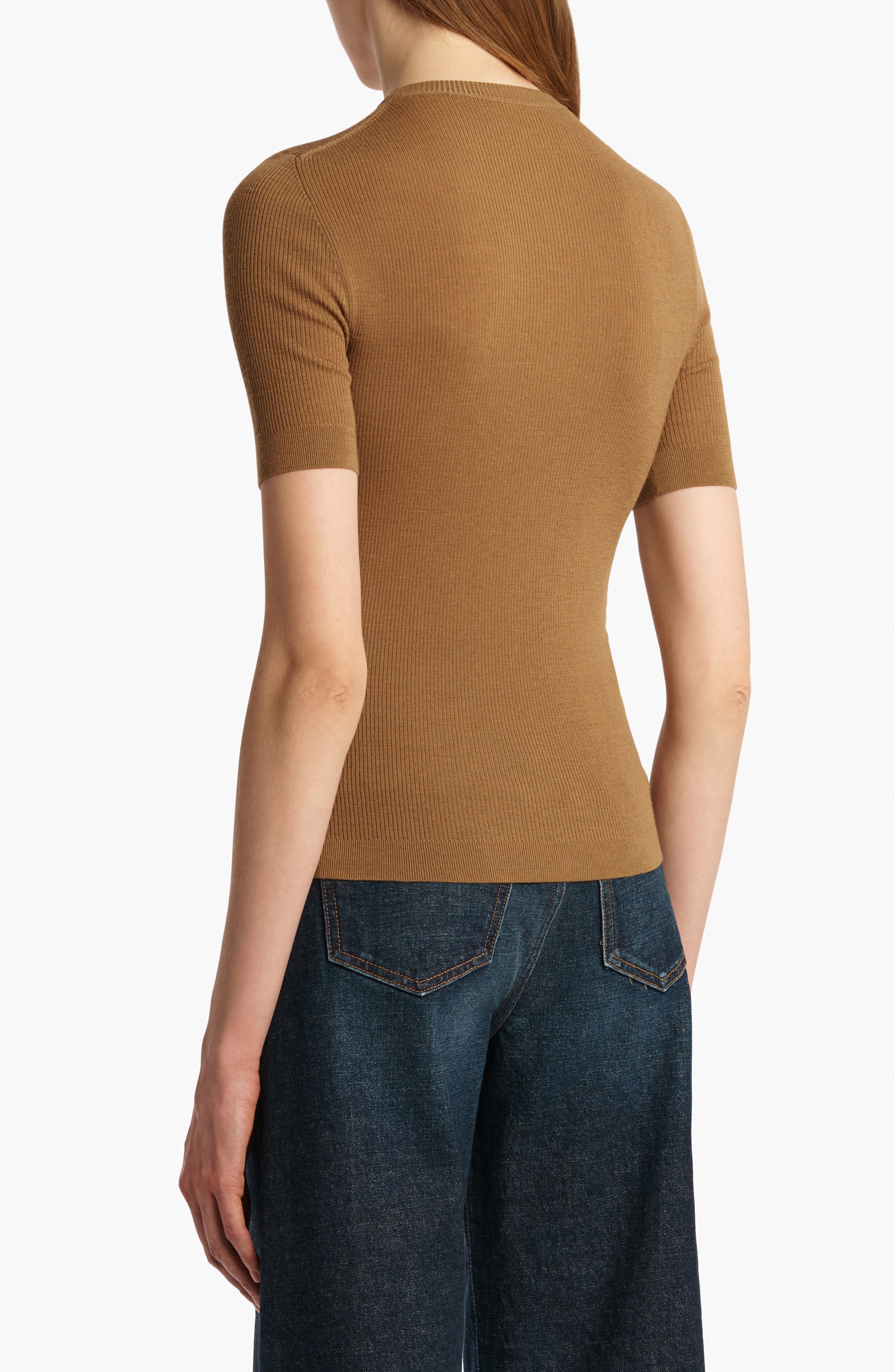 Khaite Celina Merino Wool Blend Rib Sweater in Maple at Nordstrom - 2