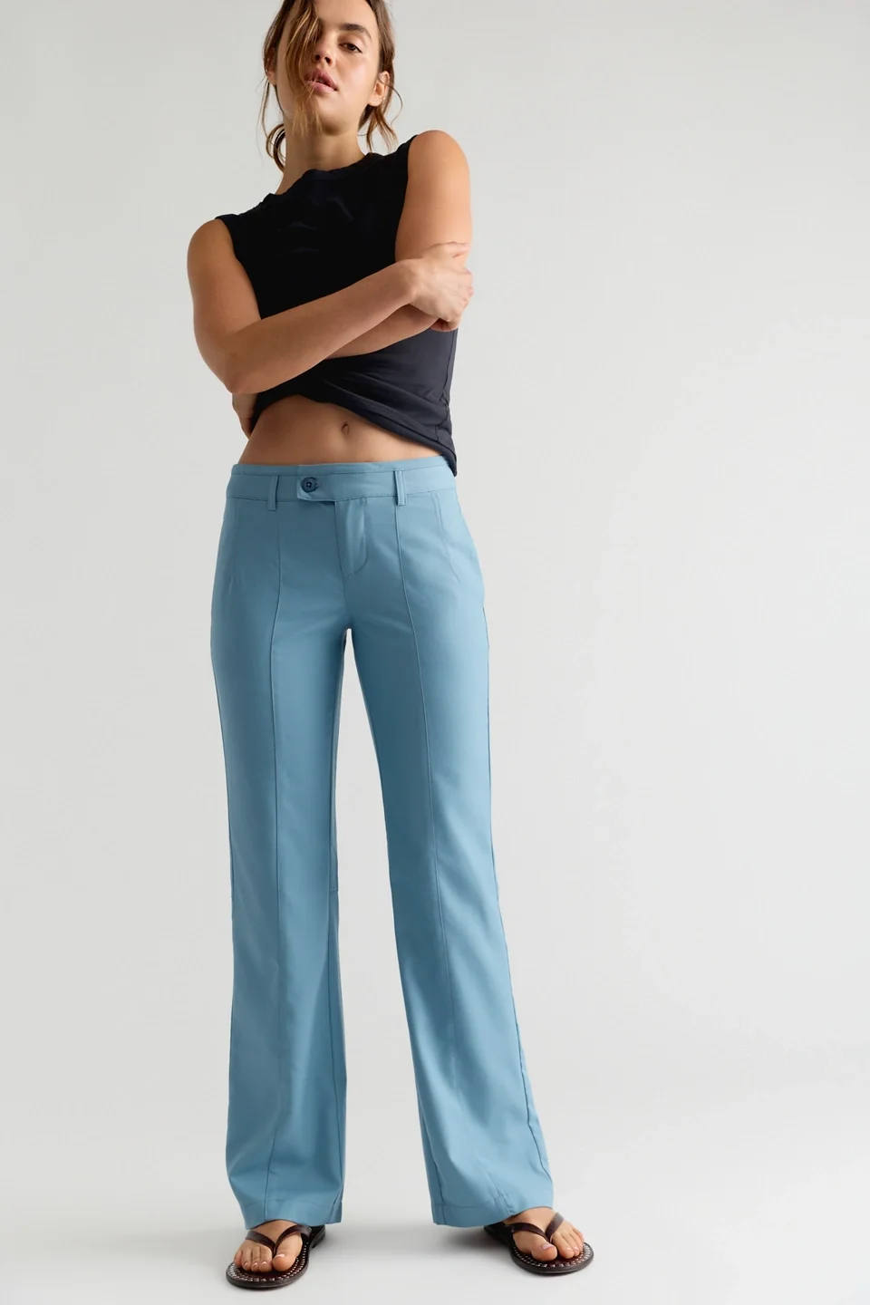 Set On You Slim Solid Trousers - 1