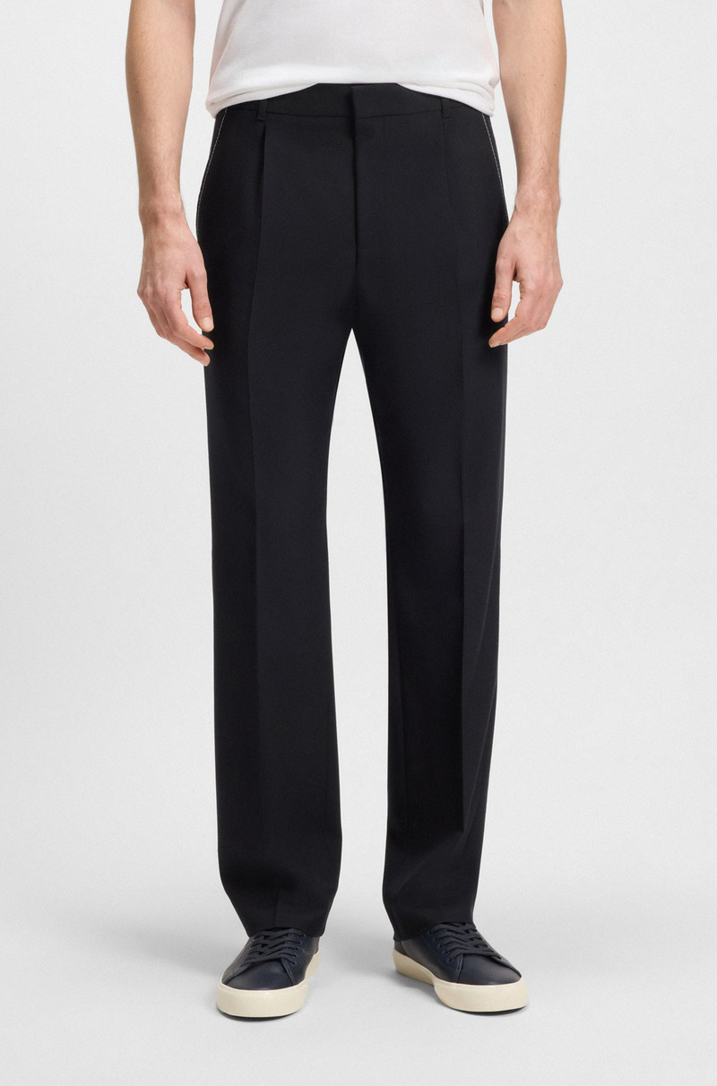 RELAXED-FIT TROUSERS IN MELANGE WOOL 2