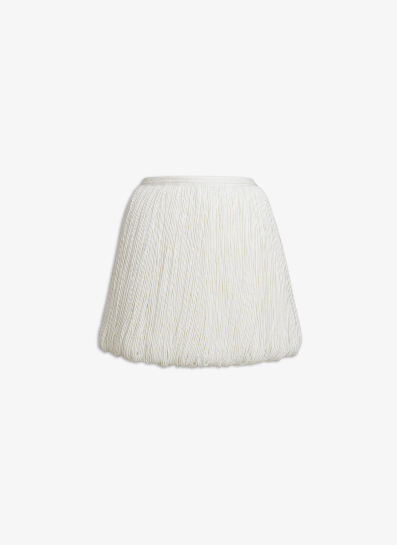 MINI SKIRT WITH KNITTED FRINGES - 1