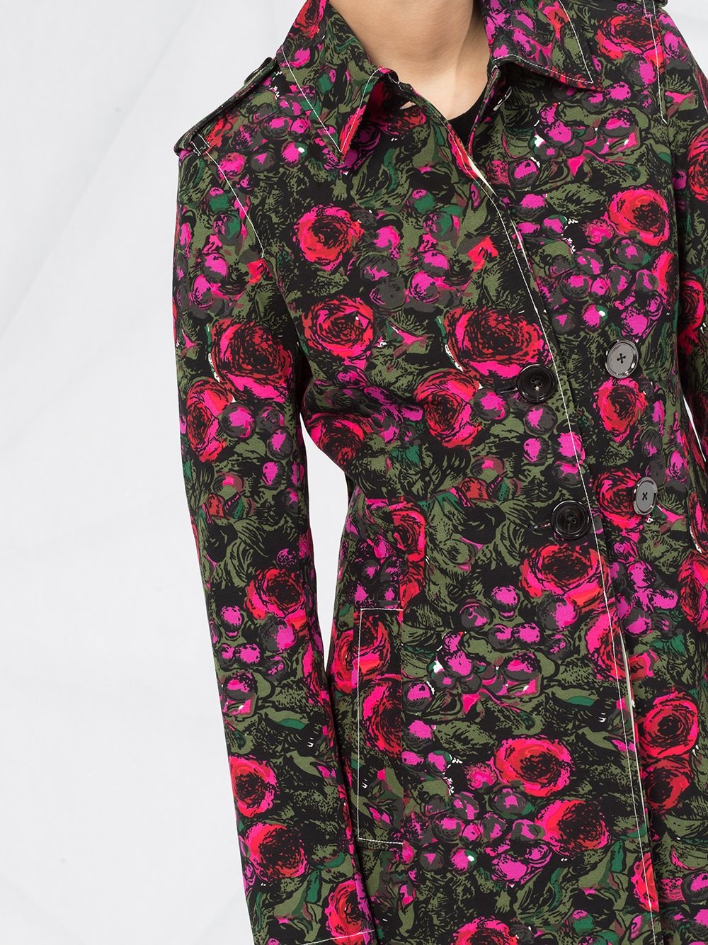 floral print tailored coat - 5