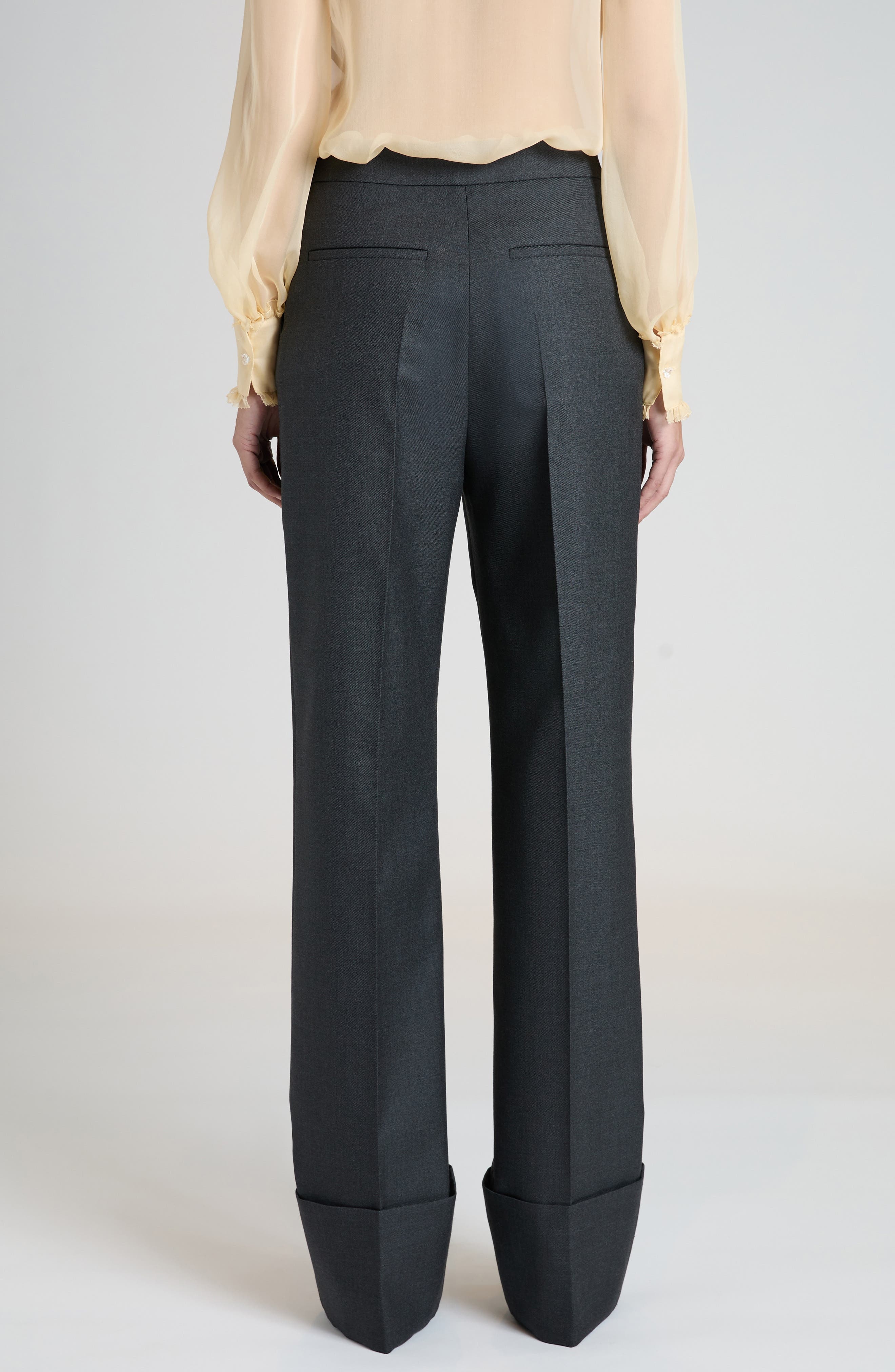 Valentino Garavani Virgin Wool Pants in Grigio Medio Mel at Nordstrom - 3