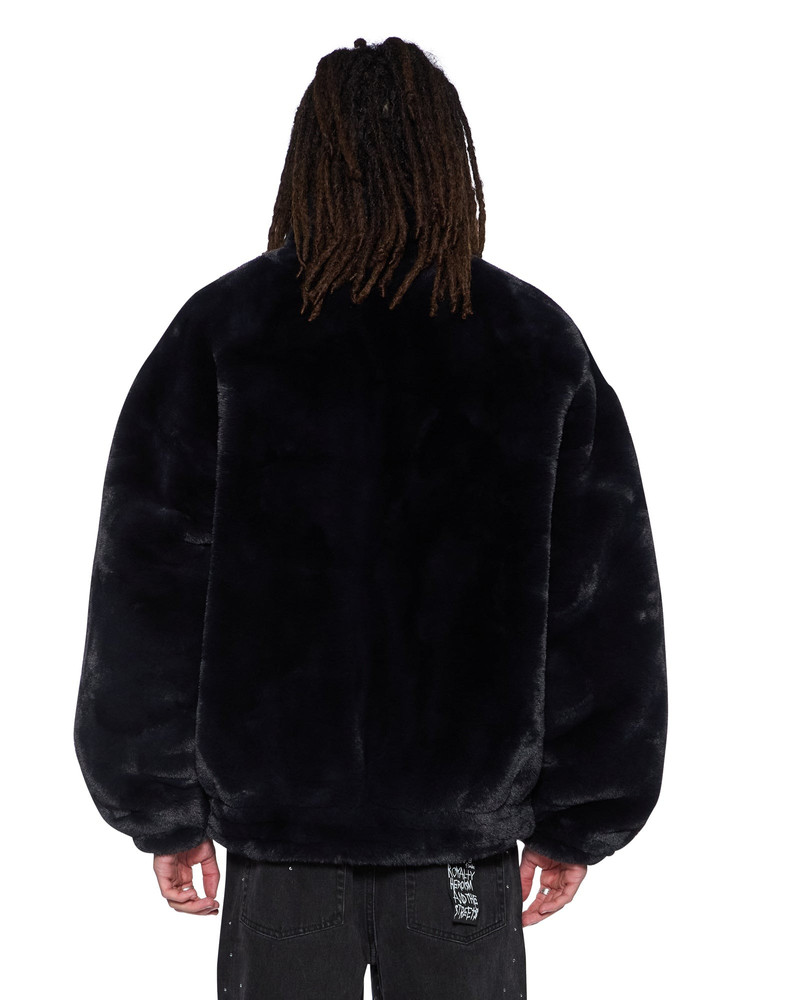 HUSSLE FAUX FUR JACKET BLACK 4