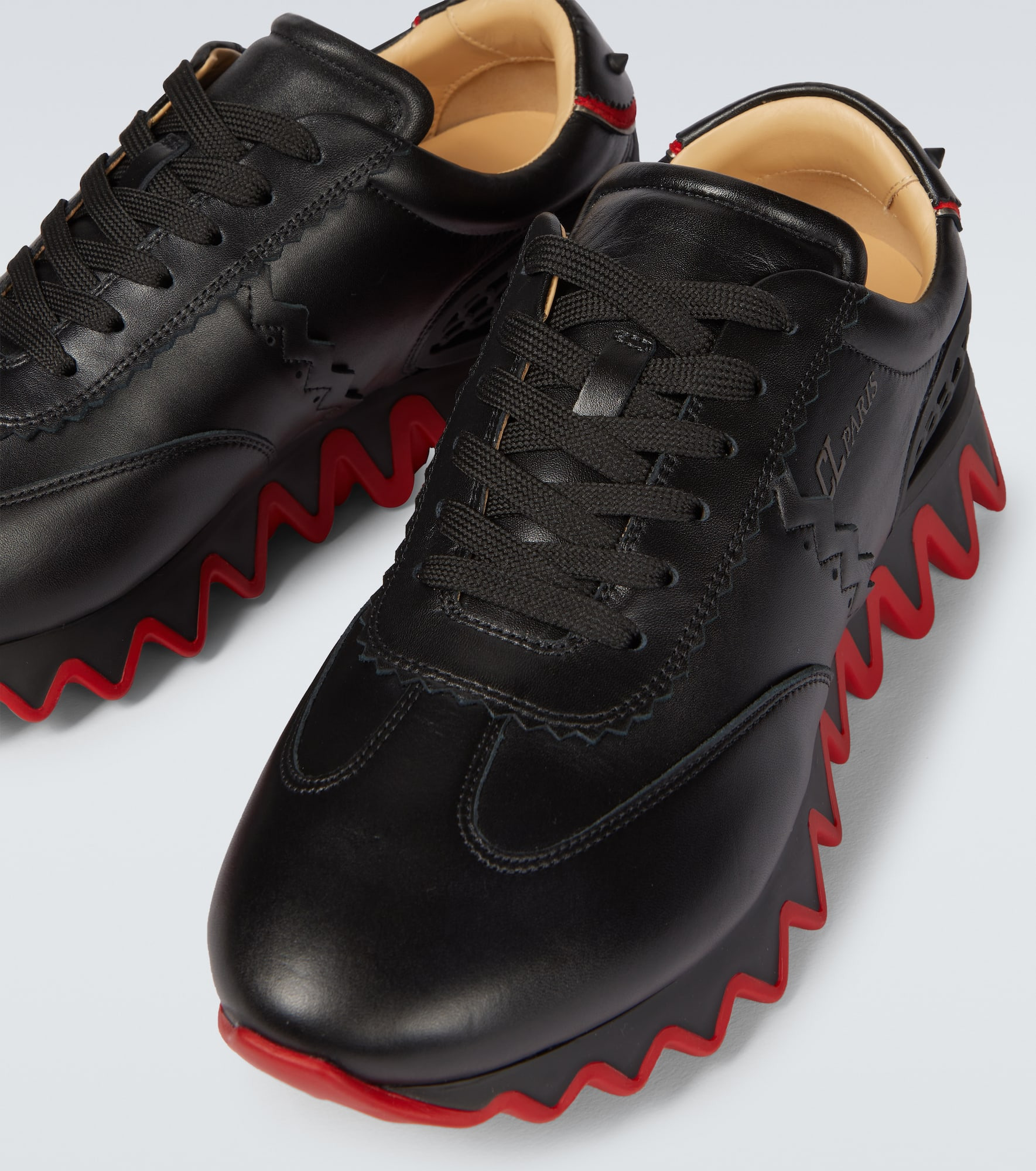 Loubishark leather sneakers - 3