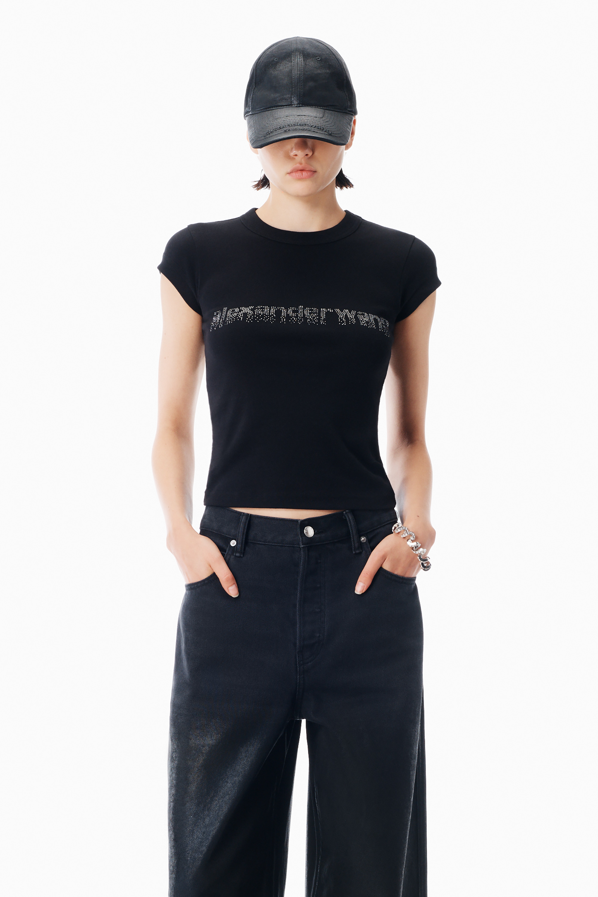 Crystal Hotfix Logo Cotton Baby Tee - 2