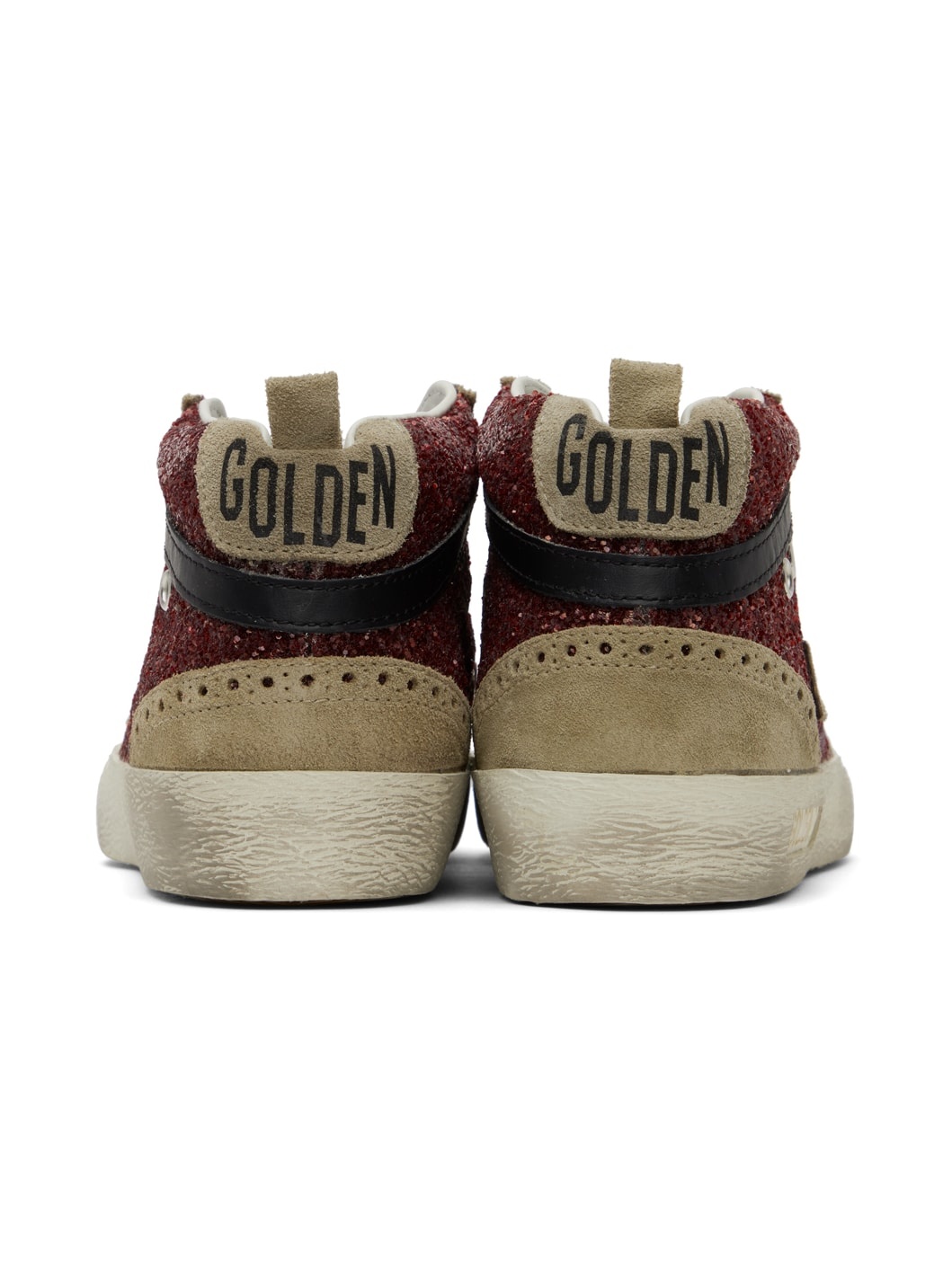 Taupe & Burgundy Mid Star Sneakers - 2