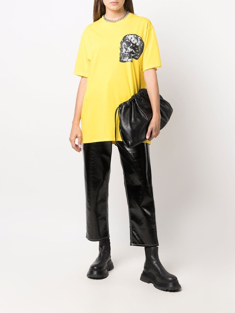 PHILIPP PLEIN skull-print cotton-blend T-shirt outlook