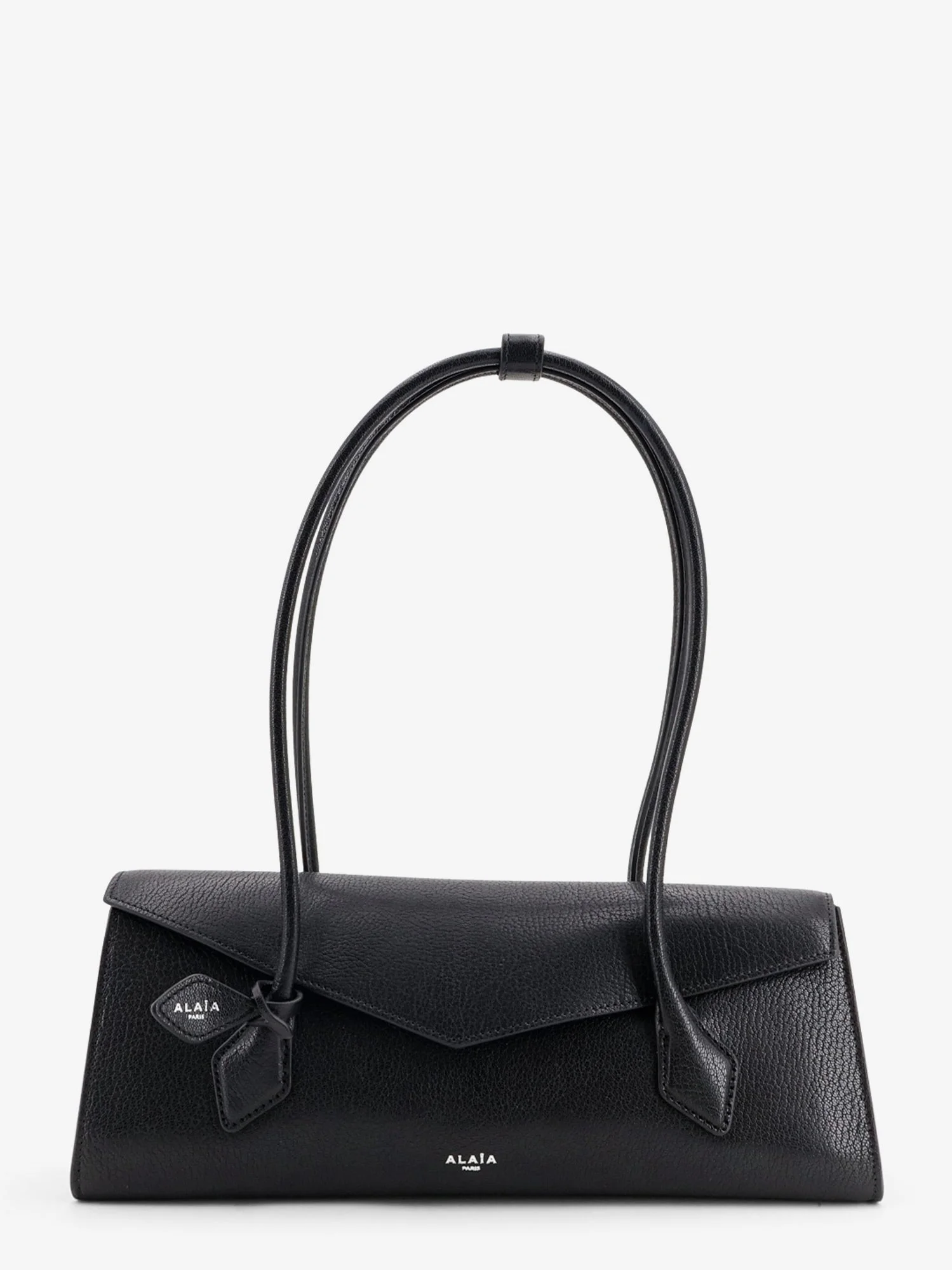 Alaia Le Teckel Flap Leather Handbag Black - 1
