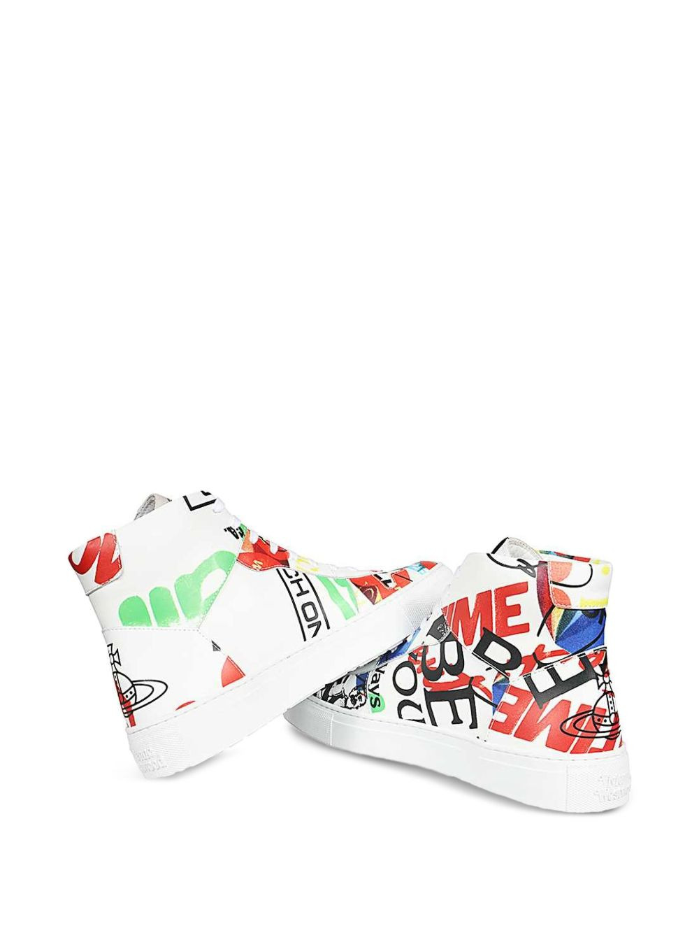 high-top graphic-print sneakers - 3