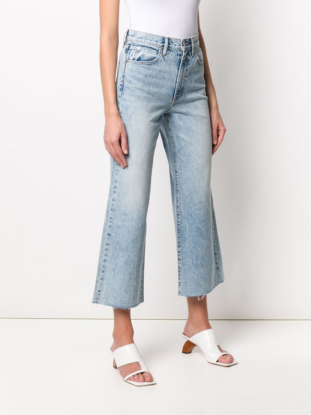 mid rise cropped jeans - 3