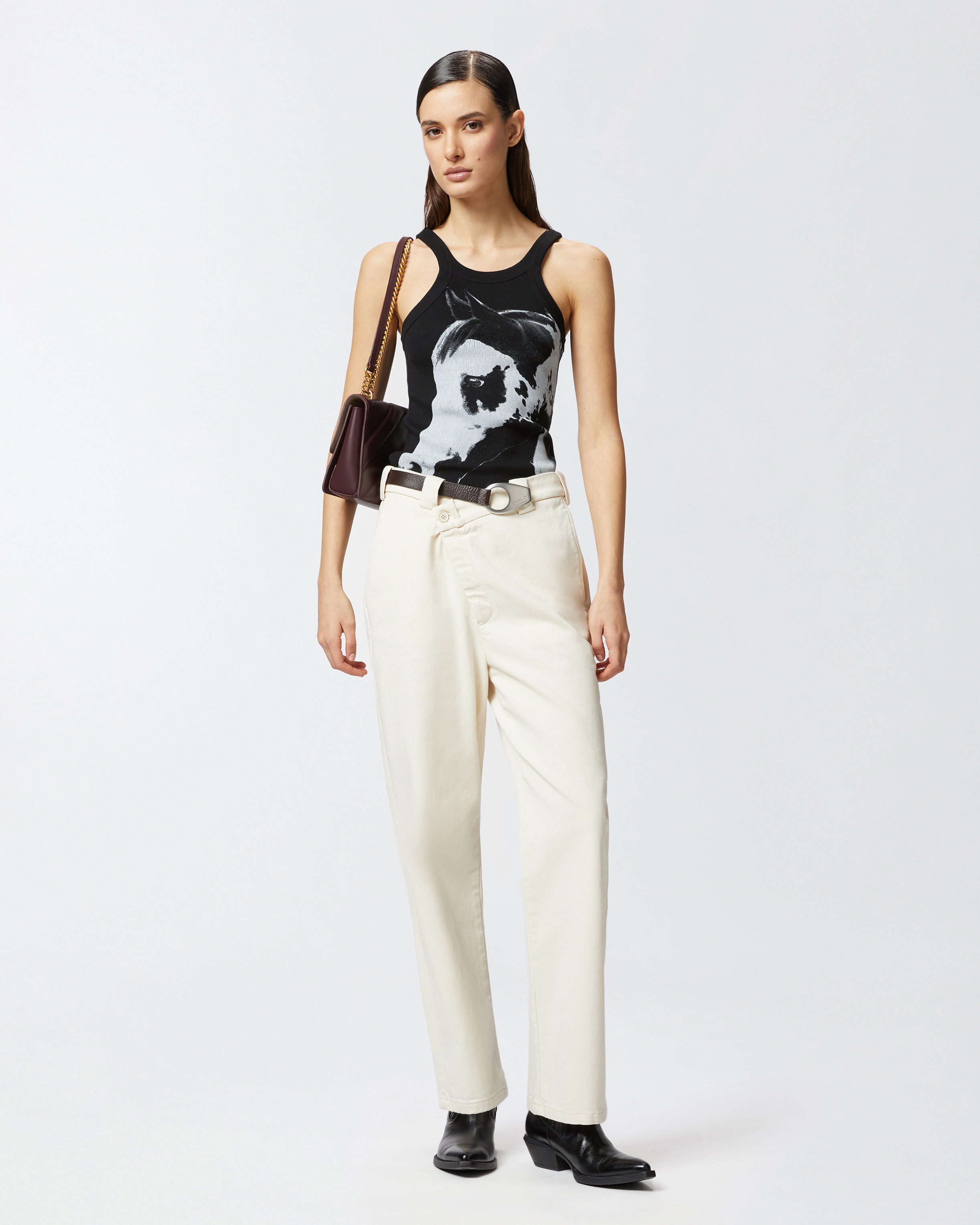 REIMAGINE BY PINKO X PATRICK MCDOWELL RIBBED VEST TOP WITH HORSE PRINT - 3