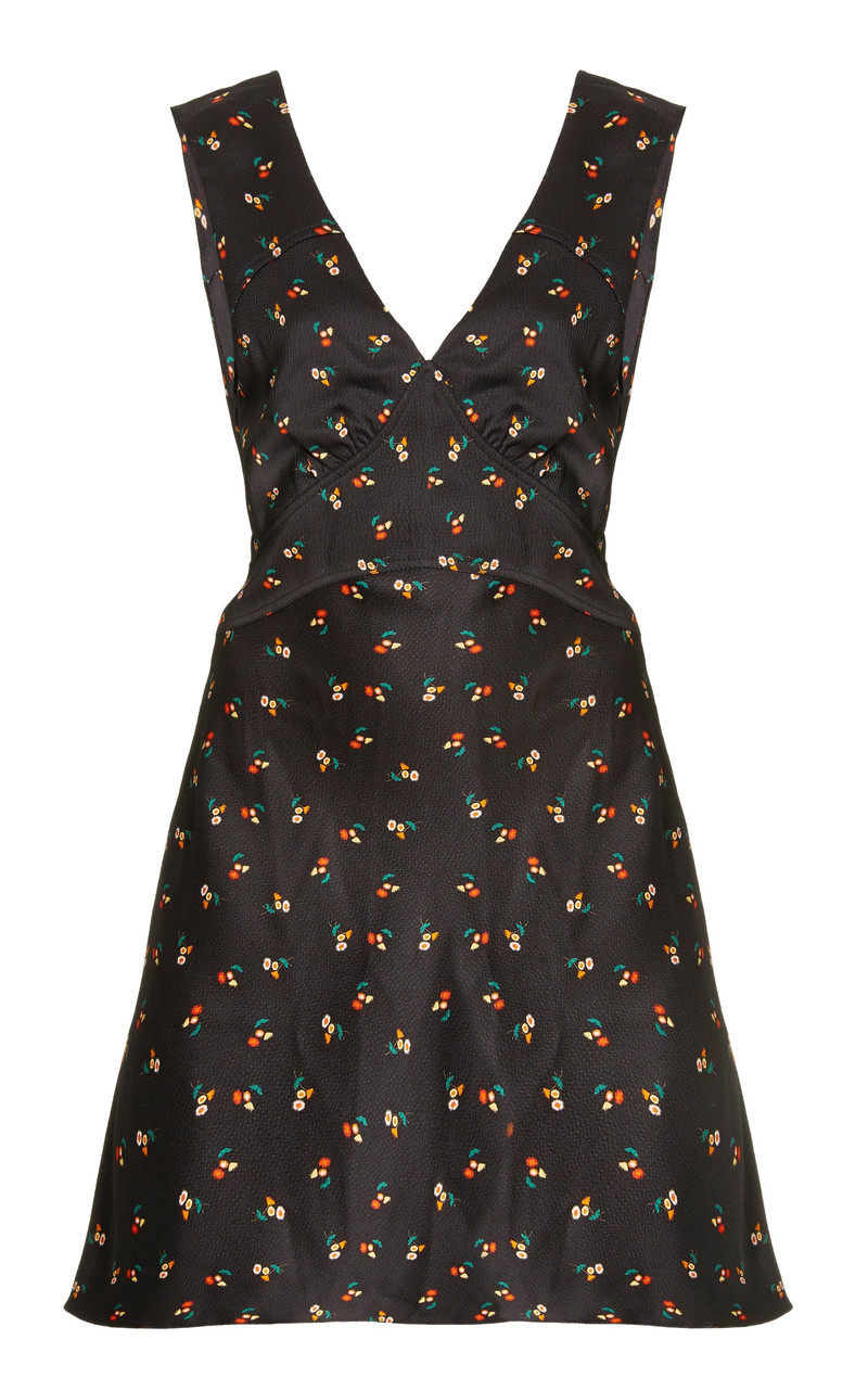 Printed Hammered Satin Mini Slip Dress floral 1