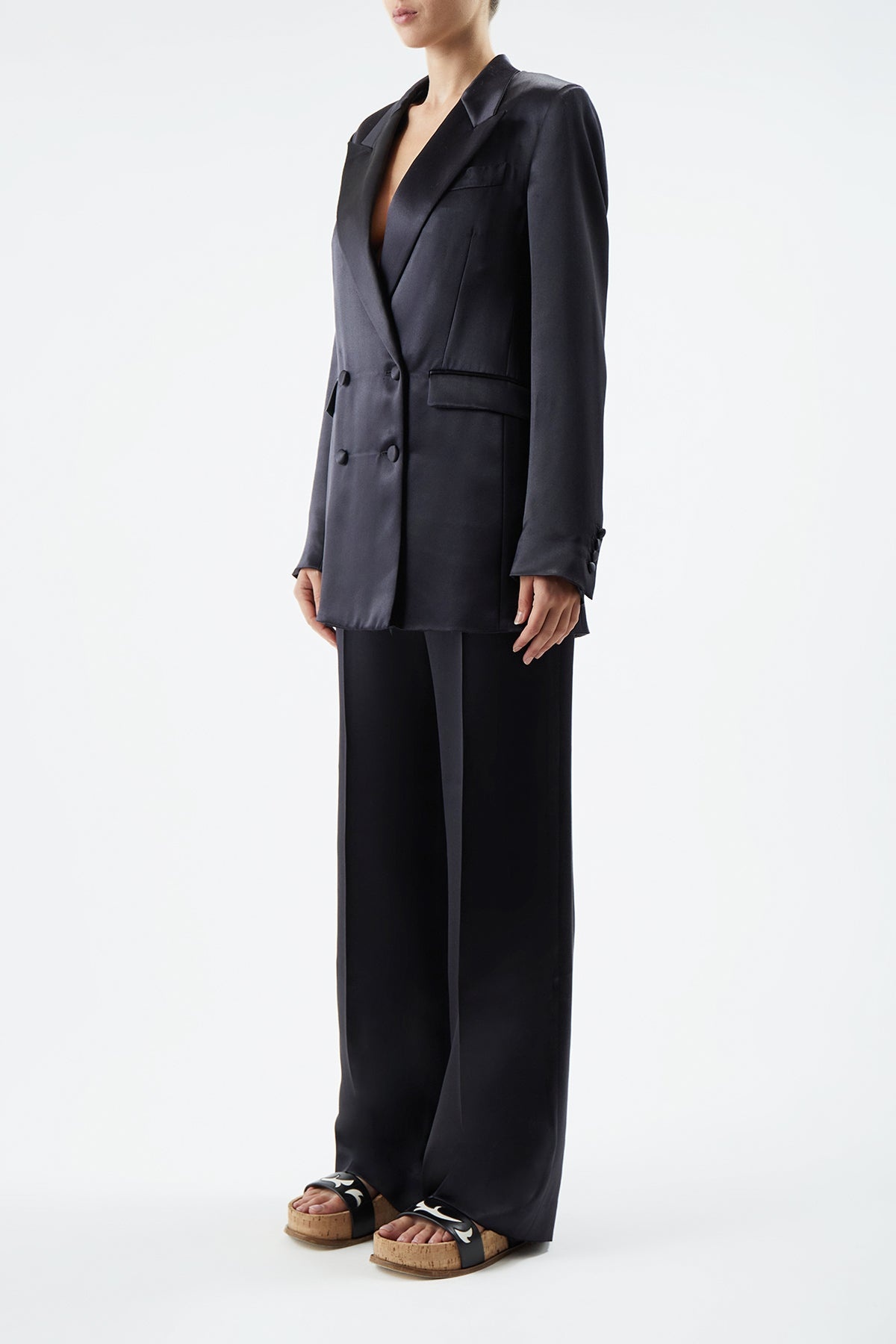 Elmore Blazer in Black Silk - 4
