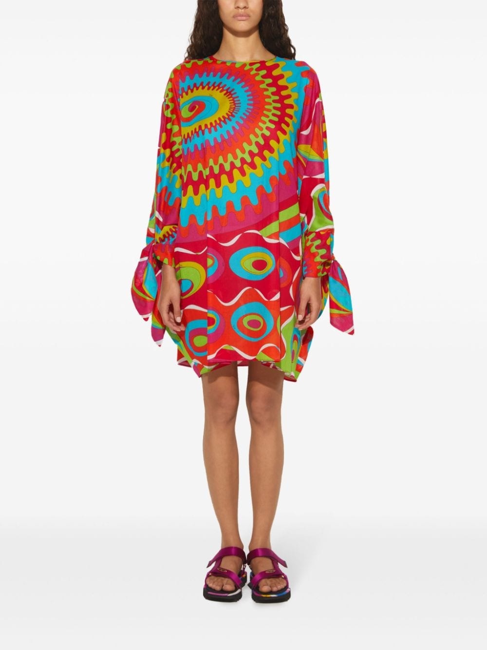 Bersaglio-print kaftan minidress - 2