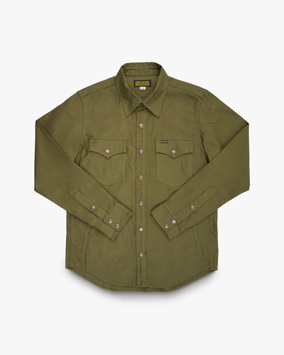 8OZ MILITARY WHIPCORD CPO SHIRT - OLIVE - 1