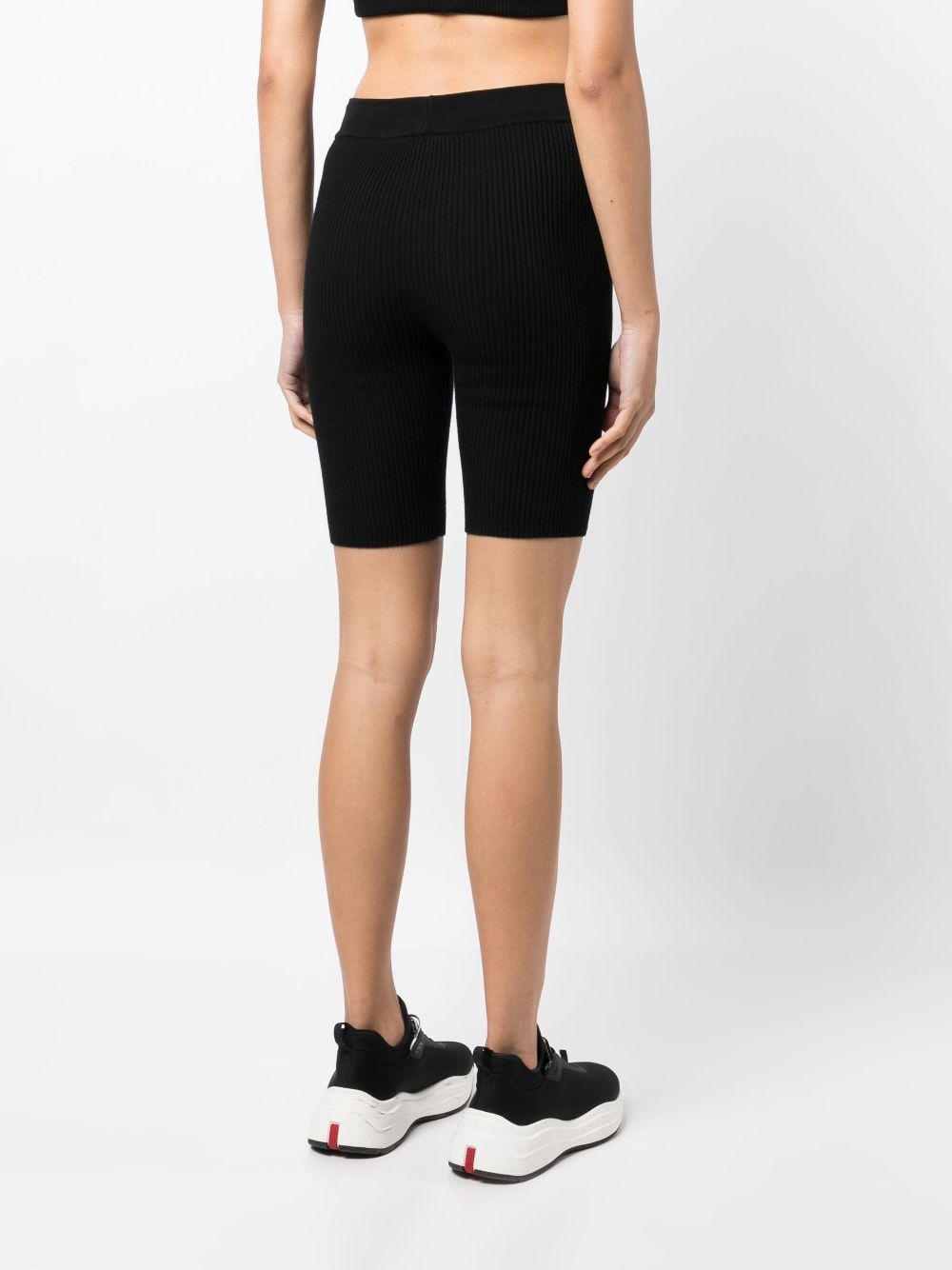 logo-patch ribbed biker shorts - 4