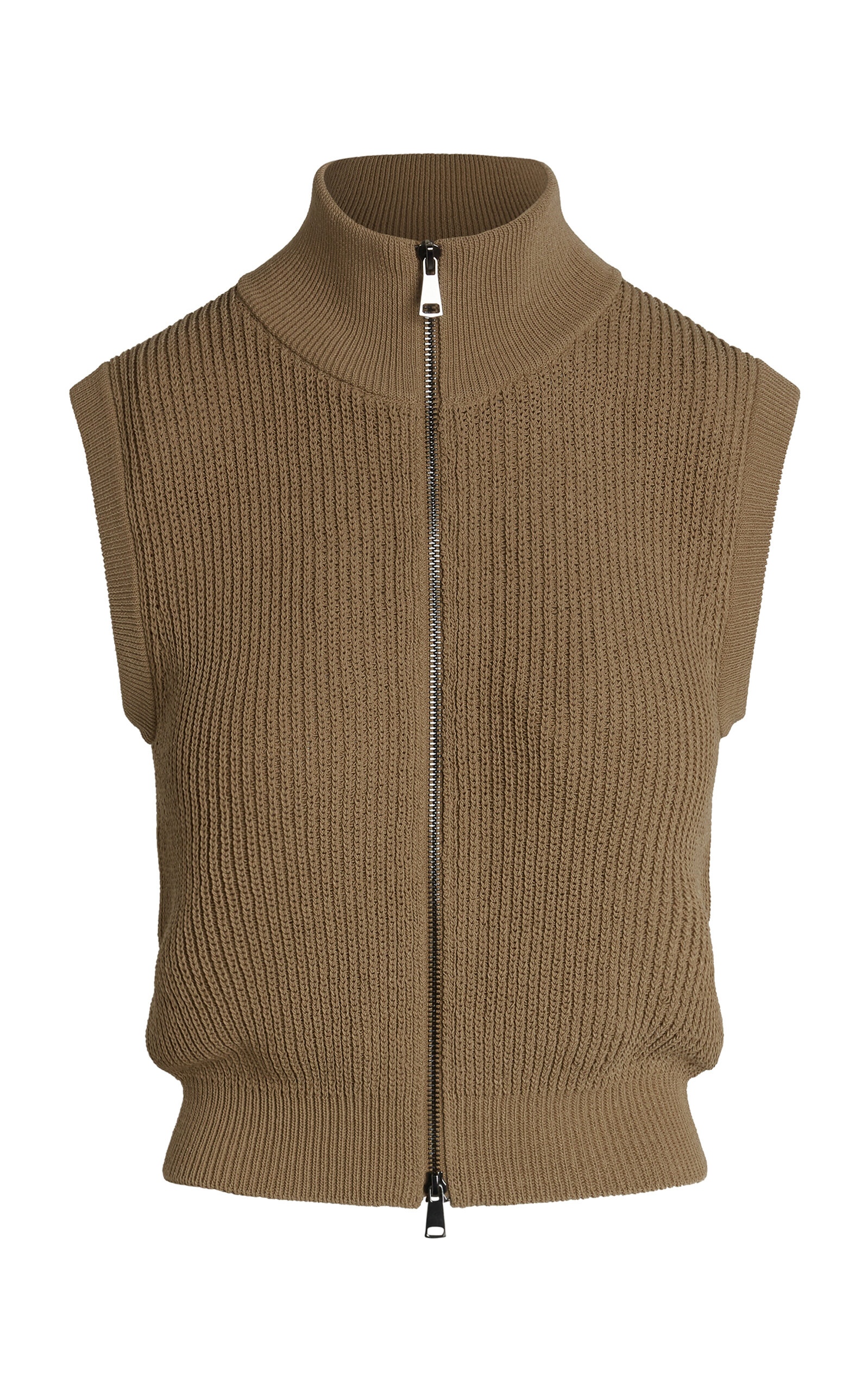 Aries Ribbed Cotton-Blend Vest brown - 1