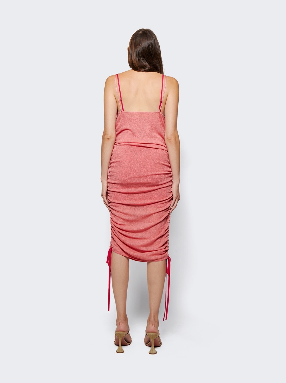 Sheer Multirib Drape Mini Dress Fuchsia - 5
