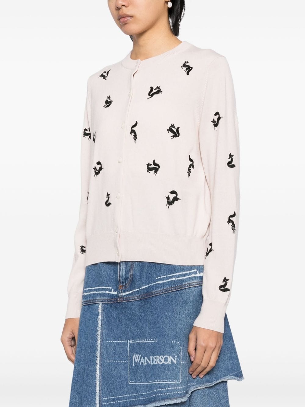 fancy fox embroidered cardigan - 3