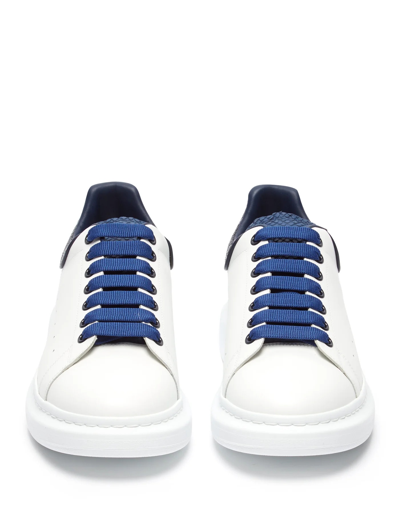 Raised-sole low-top leather trainers - 5