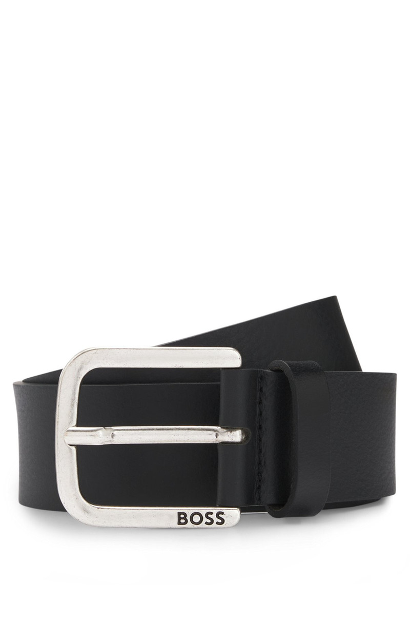 BUFFALO-LEATHER BELT WITH BRANDED PIN BUCKLE 1