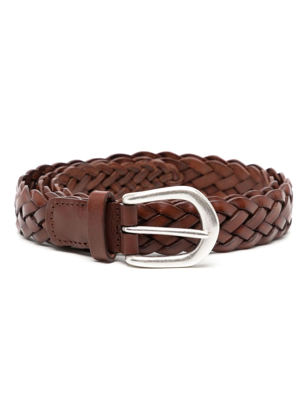 woven leather belt - 1