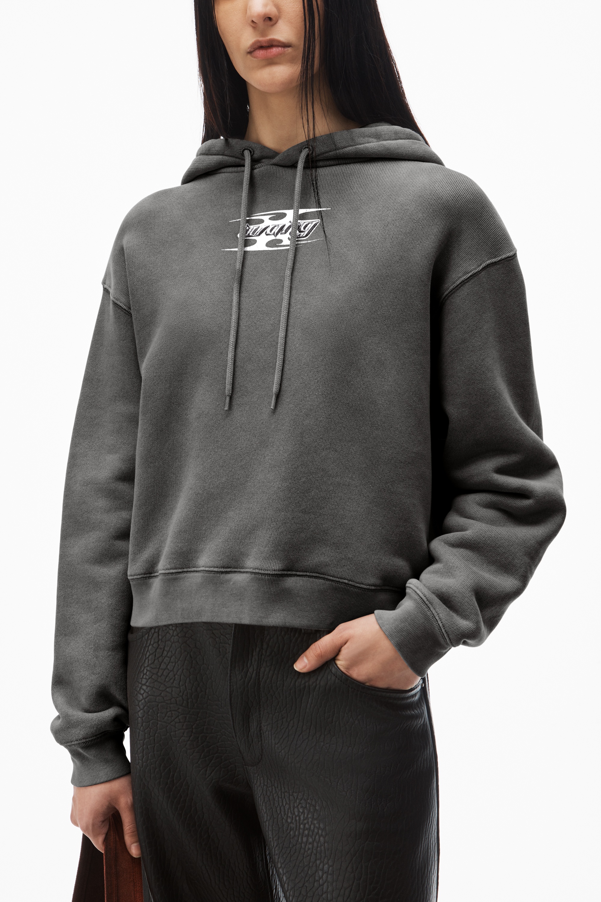 blade logo-embossed hoodie in cotton - 3