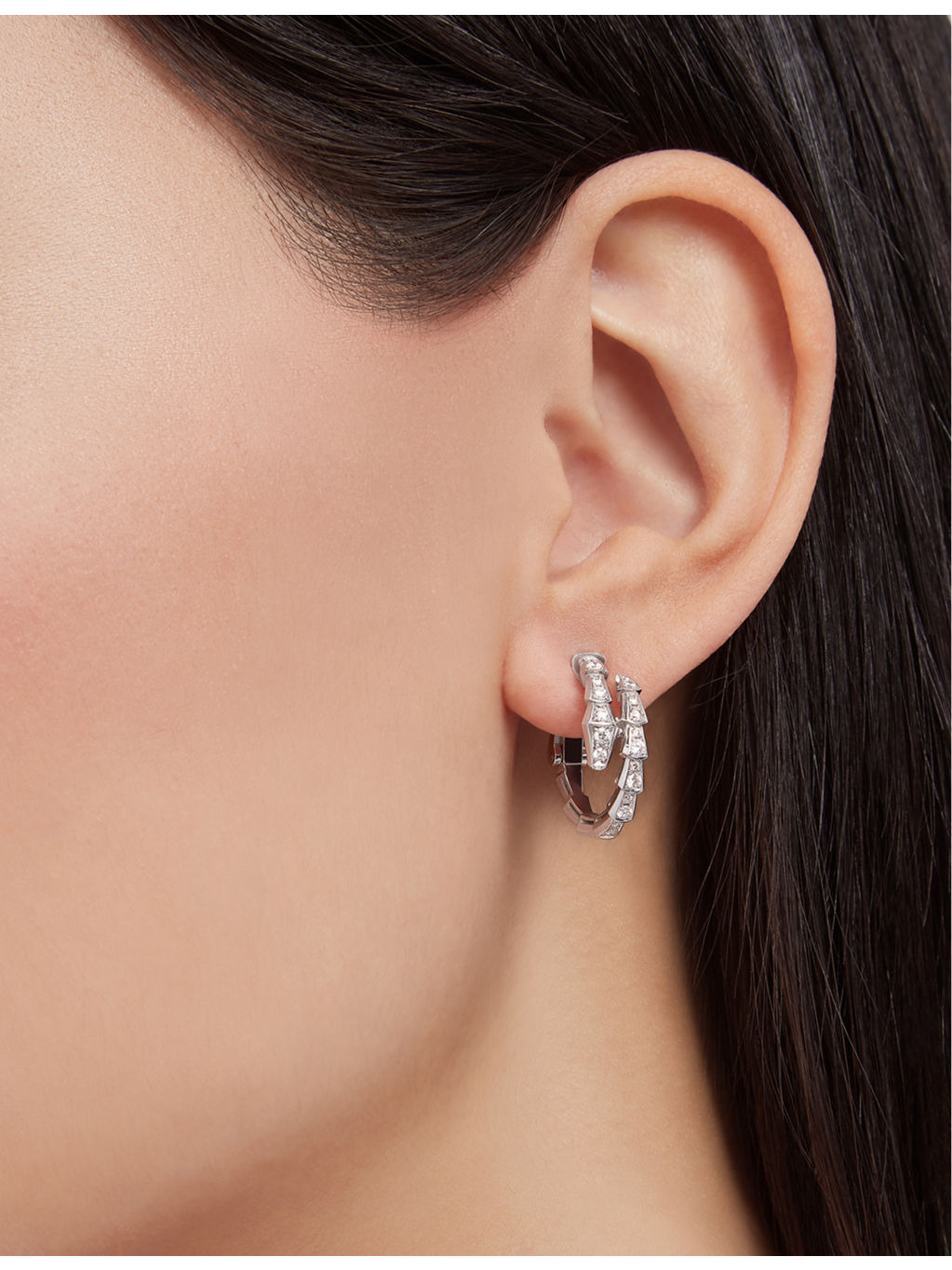 Serpenti Viper 18ct white-gold and 0.75ct diamond earrings - 2
