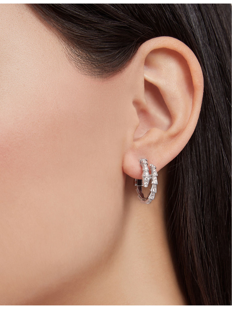 BVLGARI Serpenti Viper 18ct white-gold and 0.75ct diamond earrings outlook