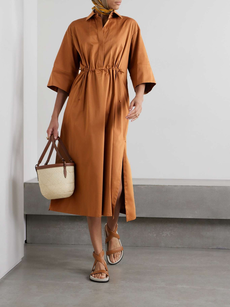 Max Mara Eulalia cotton-blend sateen midi dress outlook