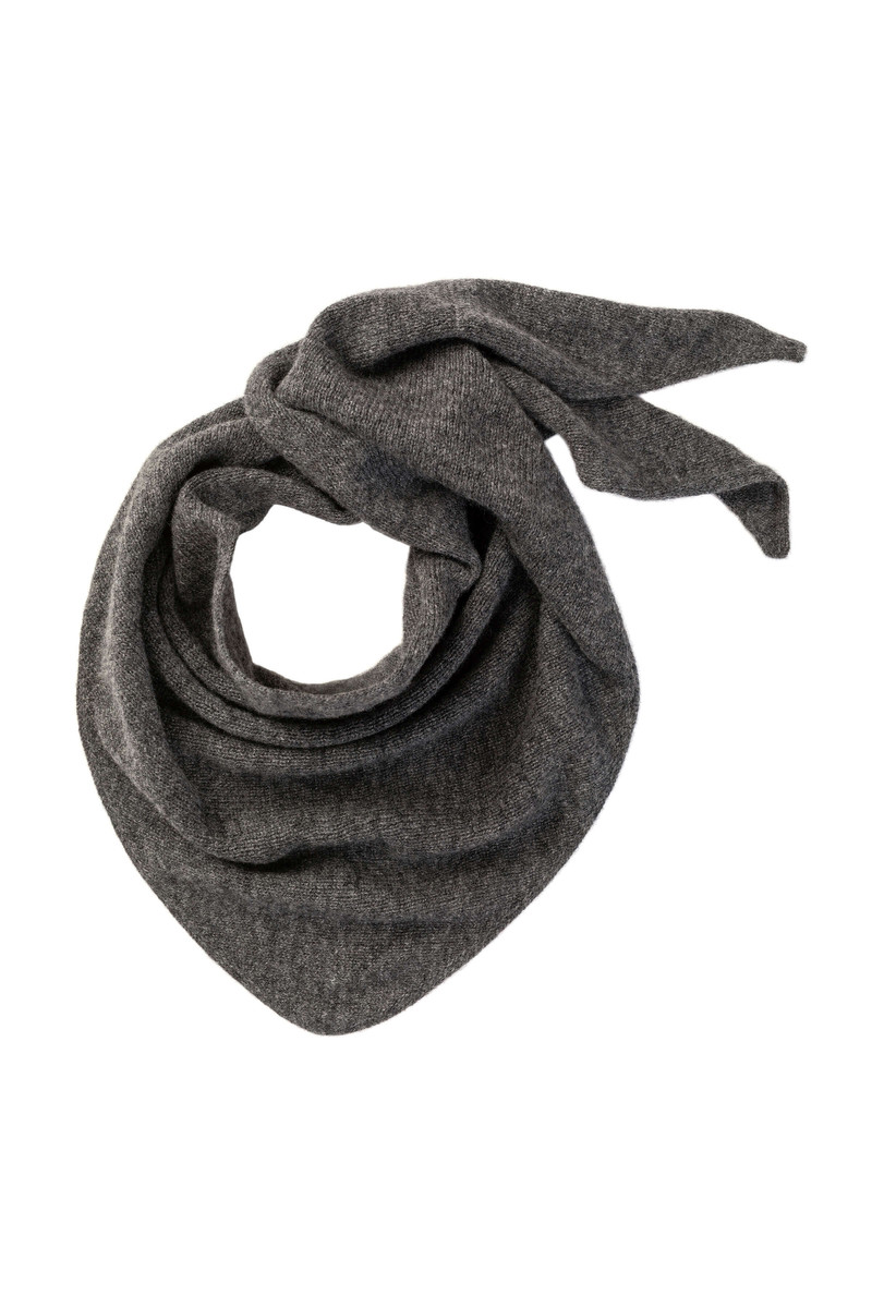 Gauzy Cashmere Mid Grey Triangle Neck Tie 1