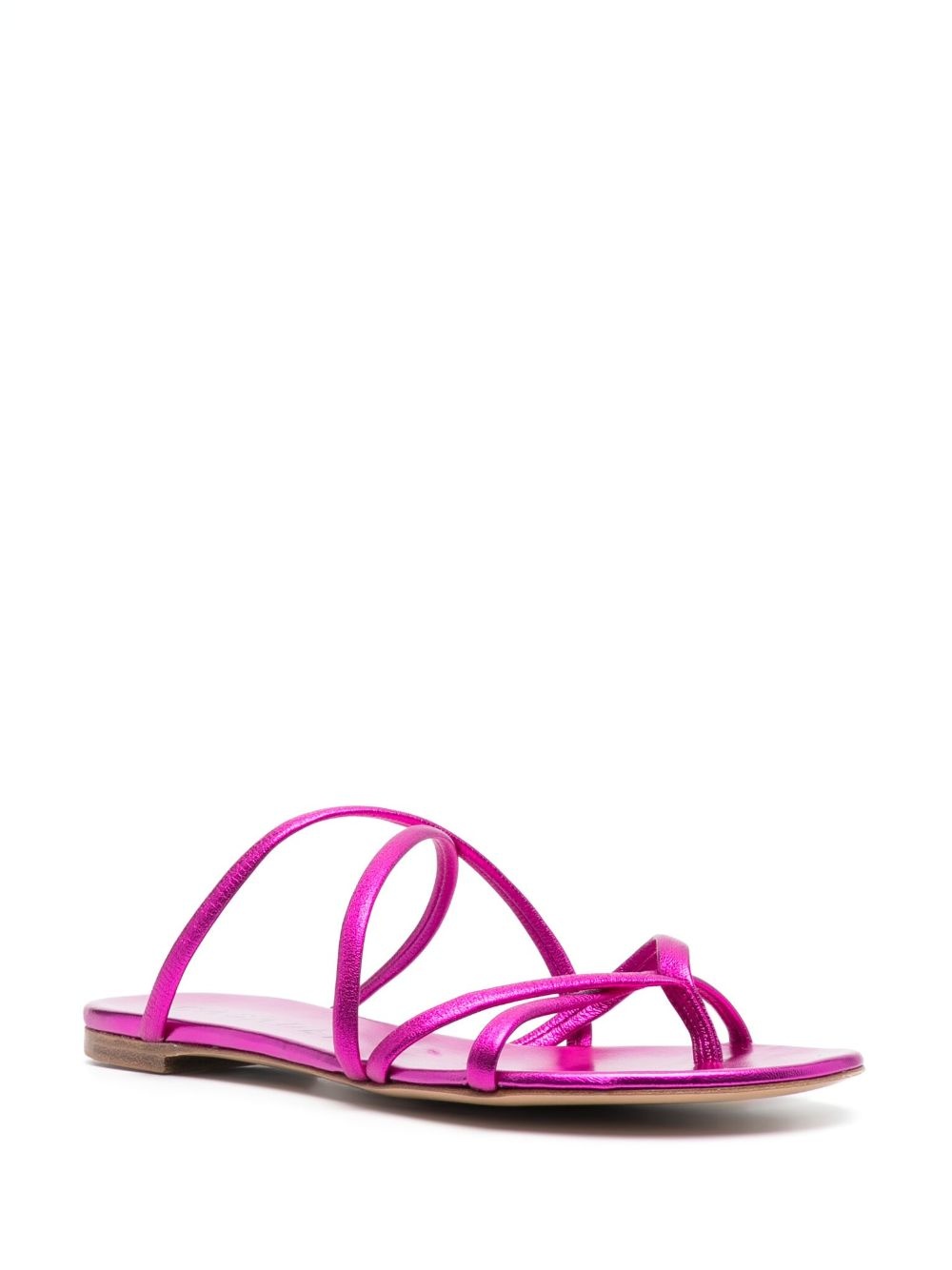 metallic leather slides - 2