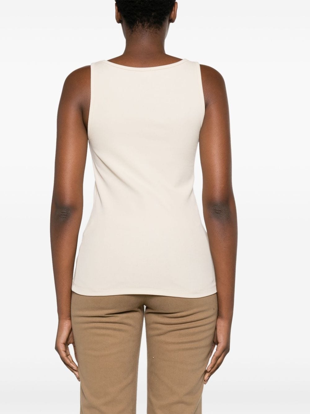 scoop-neck ribbed tank top - 4