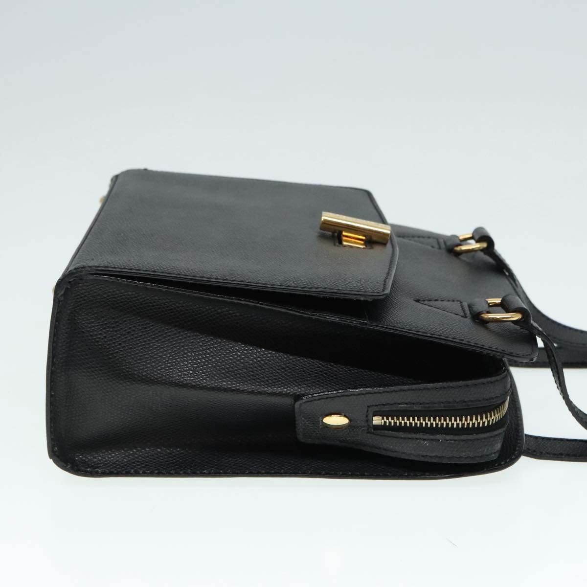 CELINE Hand Bag Leather Black Gold - 3